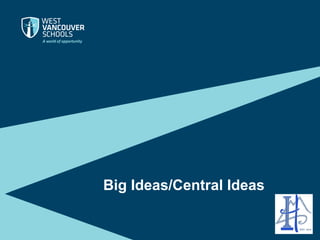 Big Ideas/Central Ideas
 