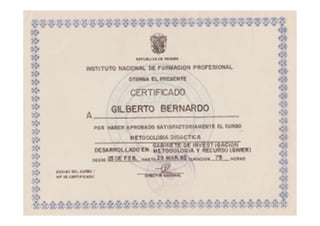 Curriculum certificados