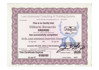 Curriculum certificados