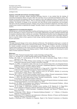 Curriculum change in science education | PDF