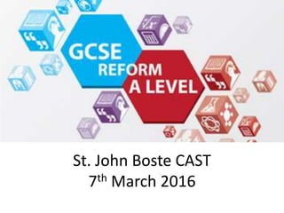 St. John Boste CAST
7th March 2016
 