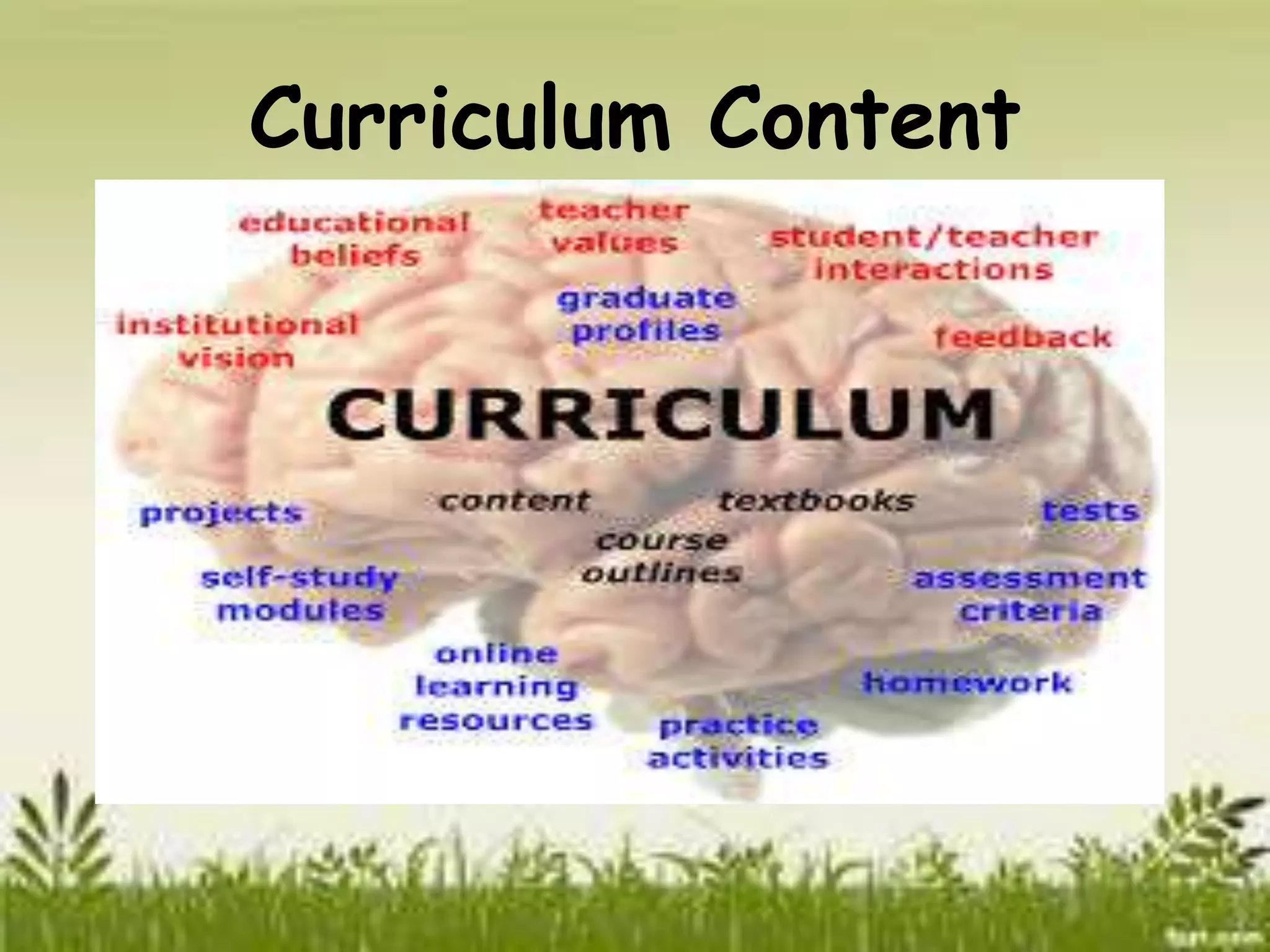 Curriculum Content 
 