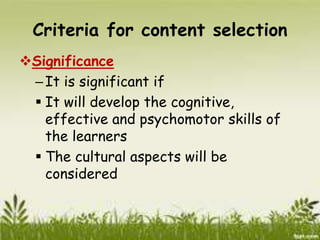 Selecting Content Curriculum content.ppt