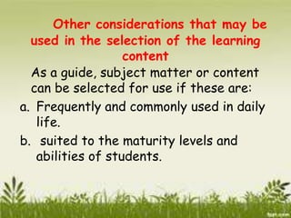 Selecting Content Curriculum content.ppt