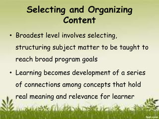 Selecting Content Curriculum content.ppt
