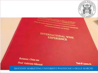 DOCENTE MARKETING UNIVERSITA’ POLITECNICA DELLE MARCHE
 