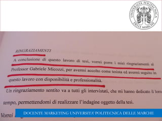 DOCENTE MARKETING UNIVERSITA’ POLITECNICA DELLE MARCHE
 