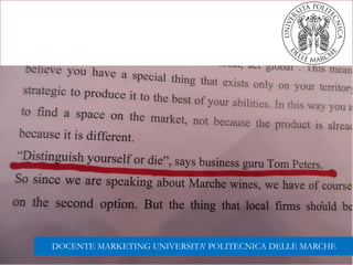 DOCENTE MARKETING UNIVERSITA’ POLITECNICA DELLE MARCHE
 