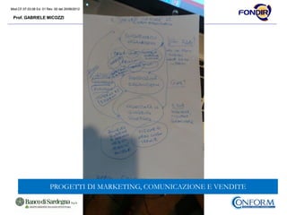 Mod.CF.07.03.08 Ed. 01 Rev. 00 del 20/06/2012
Prof. GABRIELE MICOZZI
Mod.CF.07.03.08 Ed. 01 Rev. 00 del 20/06/2012
Prof. GABRIELE MICOZZI
PROGETTI DI MARKETING, COMUNICAZIONE E VENDITE
 