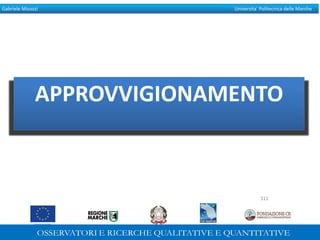 Gabriele Micozzi Universita’ Politecnica delle Marche
APPROVVIGIONAMENTO
311
 