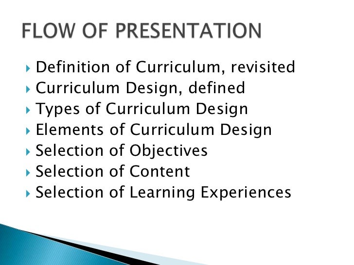 components of curriculum planning