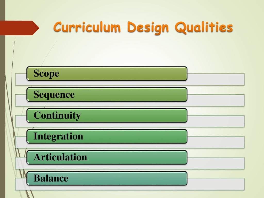 Curriculum Design Qualities