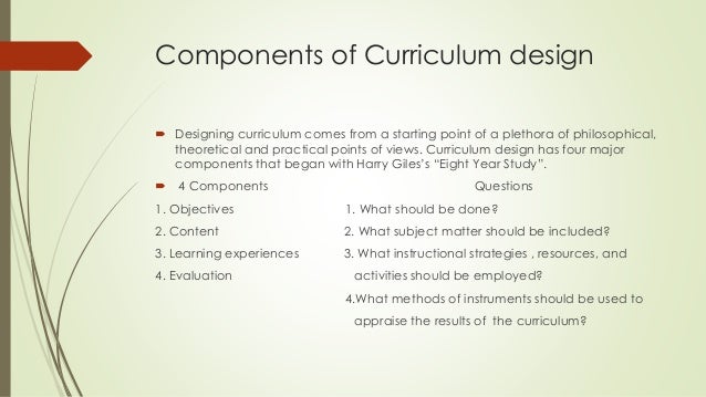 essay about curriculum design