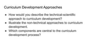 Comprehensive Models and Approaches to Curriculum Development in ...