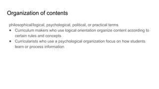 Comprehensive Models and Approaches to Curriculum Development in ...