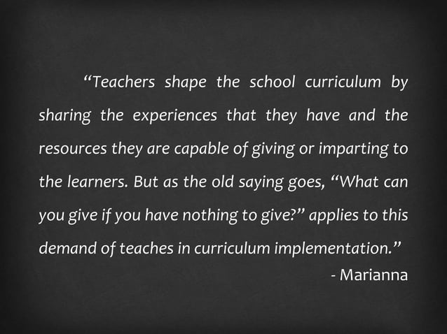 THE ROLES OF STAKEHOLDERS IN CURRICULUM IMPLEMENTATION