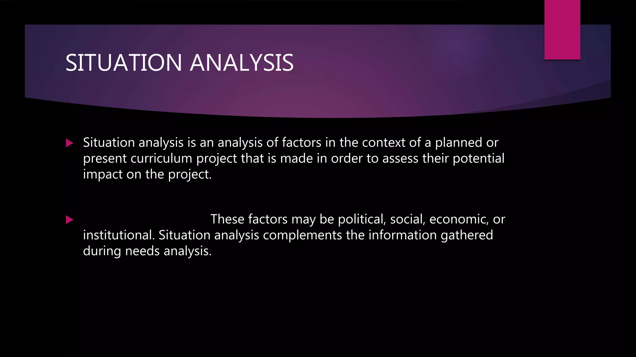 Situation Analysis | PPTX