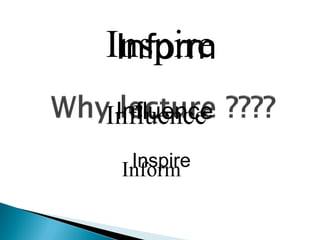 Inform
Influence
Inspire
Inspire
Influence
Inform
 