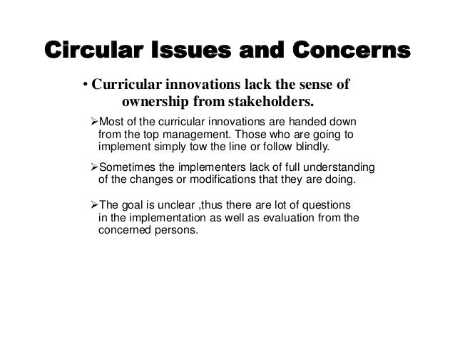 curriculum development curriculum issues concerns and responses