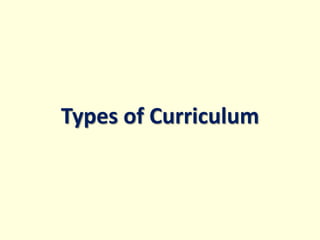 Types of Curriculum
 