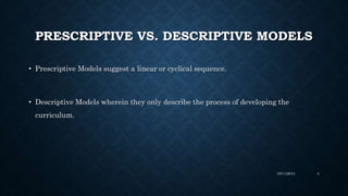 PRESCRIPTIVE VS. DESCRIPTIVE MODELS
• Prescriptive Models suggest a linear or cyclical sequence.
• Descriptive Models wher...