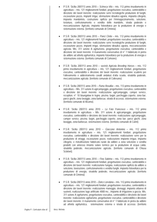 Pagina 9 - Curriculum vitae di Aricò Michele
• P.S.R. Sicilia 2007/13 anno 2010 – Scimeca Vito – mis. 112 primo insediamen...