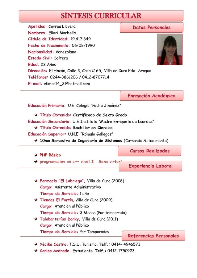 formatos de resumen curricular