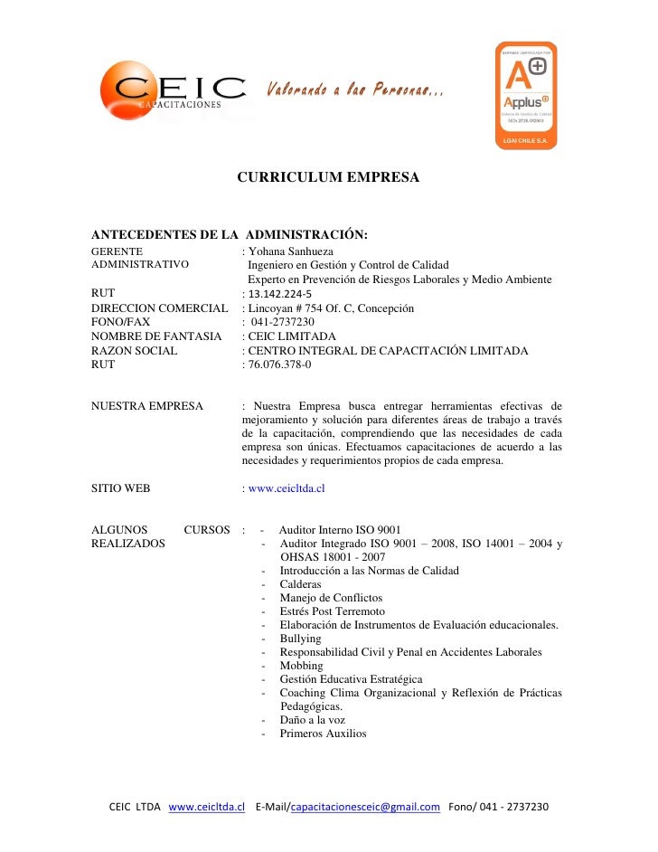 Curriculum Empresarial