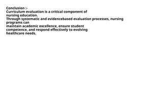 Comprehensive Curriculum Evaluation in Nursing Education: Models, Types ...