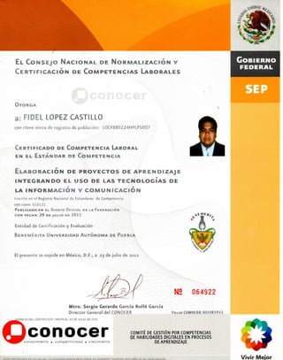 Curriculum fidel lopez