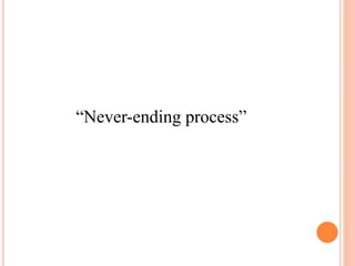 “Never-ending process”
 