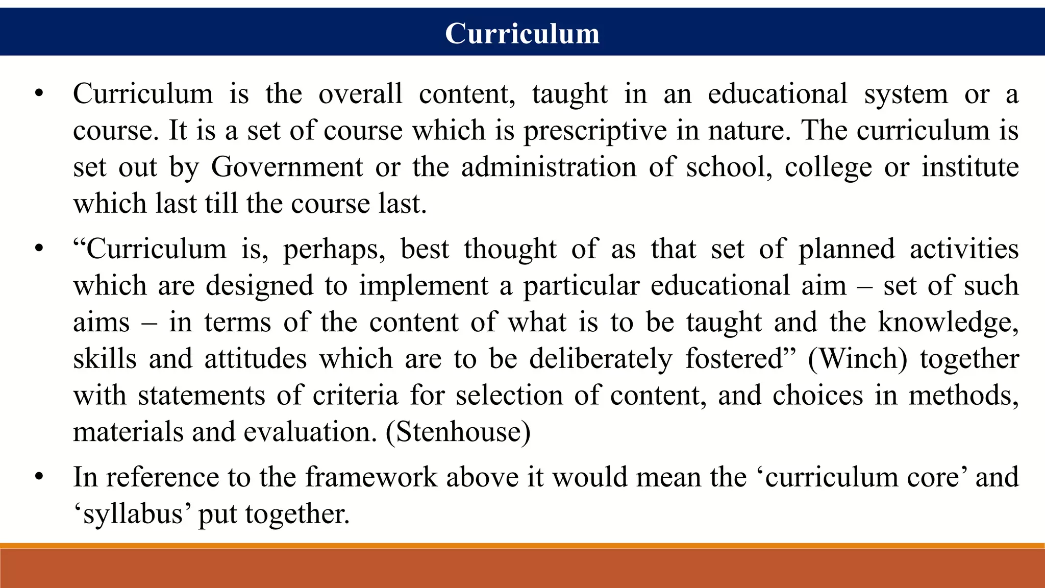 Curriculum Framework, Curriculum and Syllabus PPT