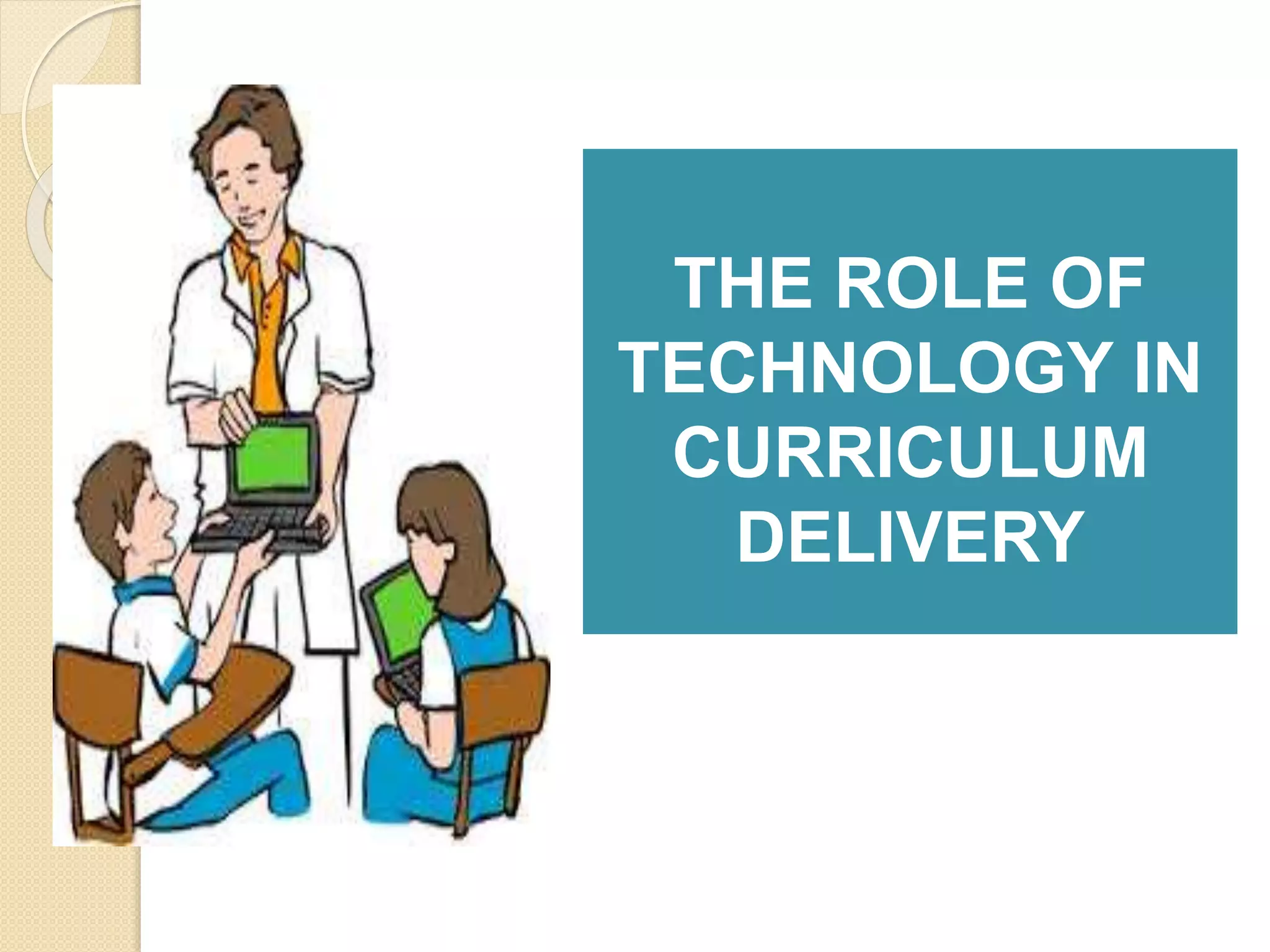 THE ROLE OF
TECHNOLOGY IN
CURRICULUM
DELIVERY
 