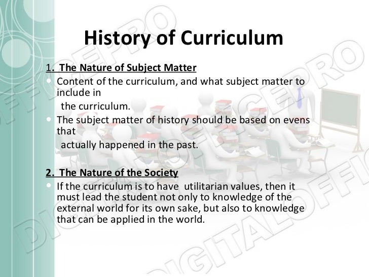 Curriculum, history and elements of curriculum