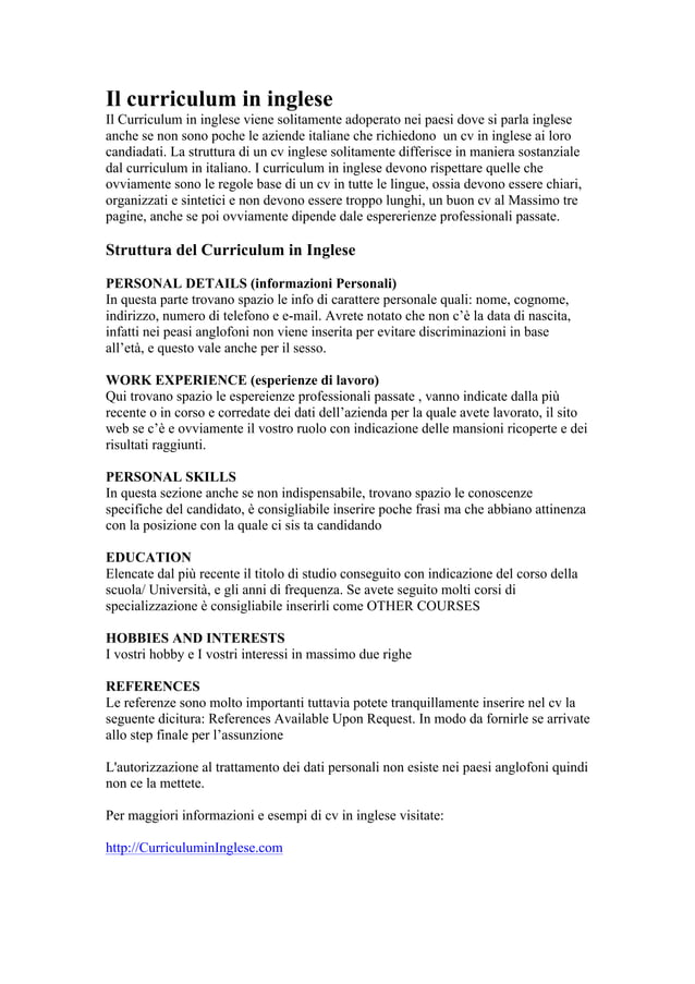 Scrivere lettera di presentazione in inglese