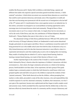 Curriculum Integration in Middle School | PDF
