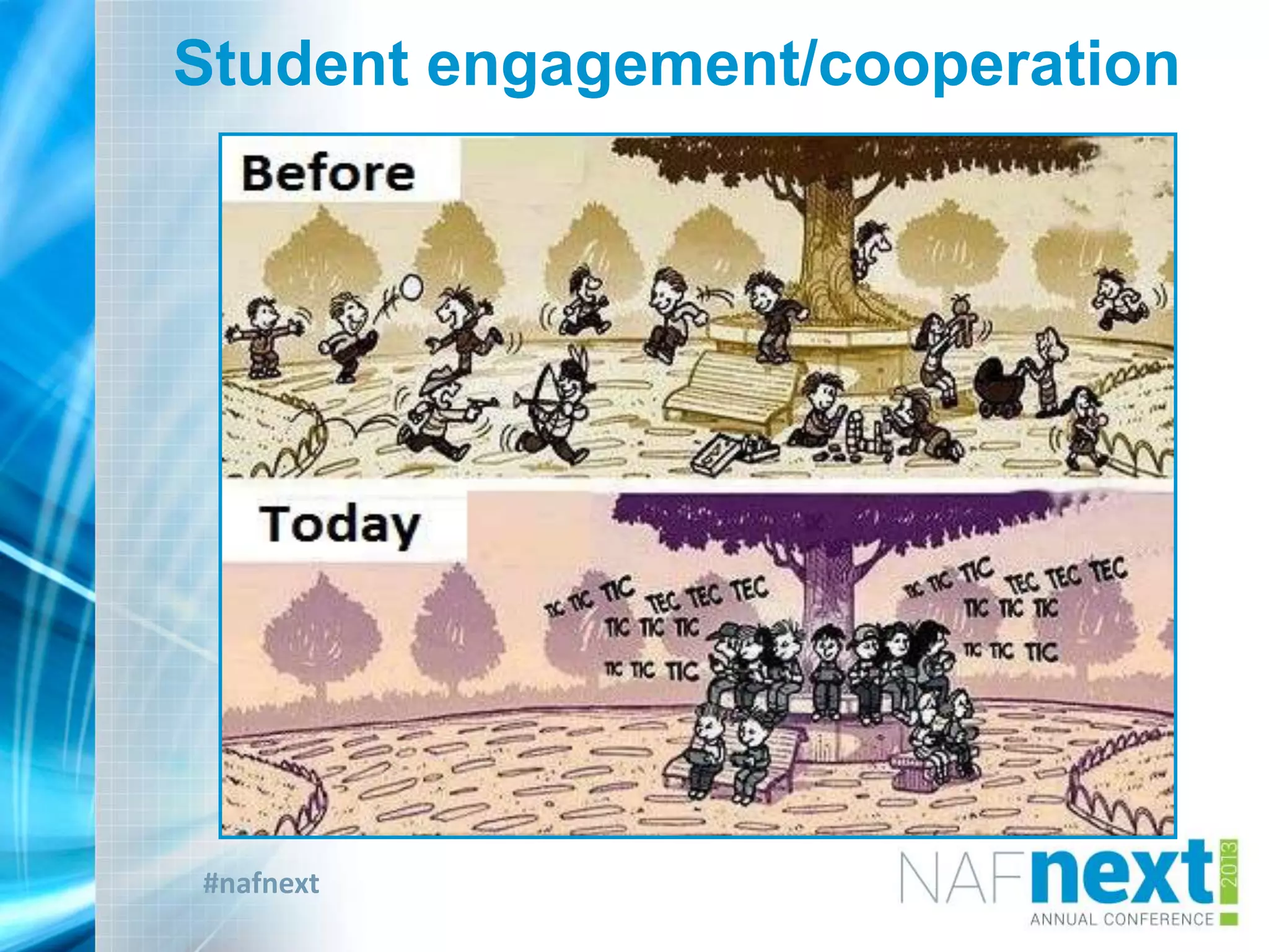 #nafnext
Student engagement/cooperation
 