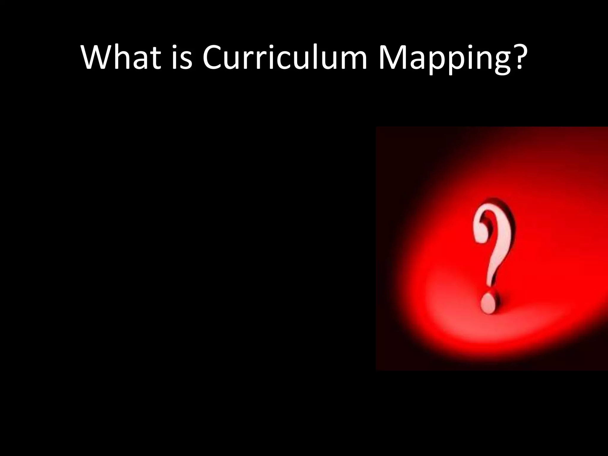 What is Curriculum Mapping?