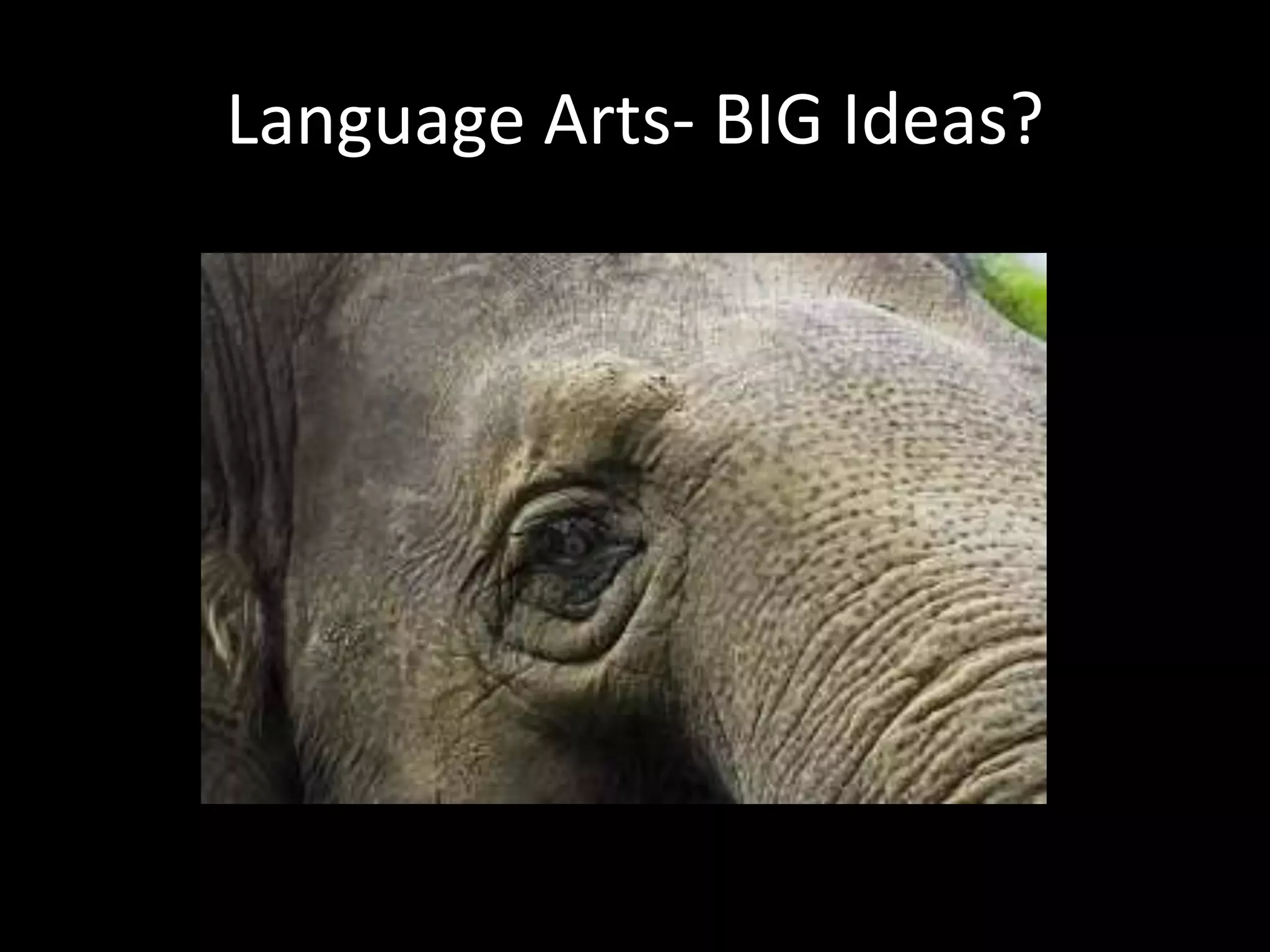 Language Arts- BIG Ideas?