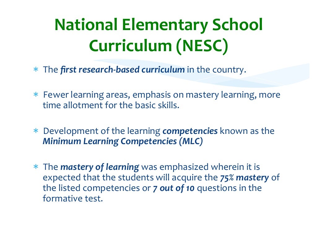 Curriculum models (Philippines' Curriculum Models)