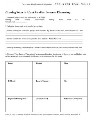 Curriculum modifications and_adaptations | PDF