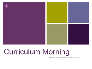 +
Curriculum Morning
Fourth Grade Routines and Procedures
 