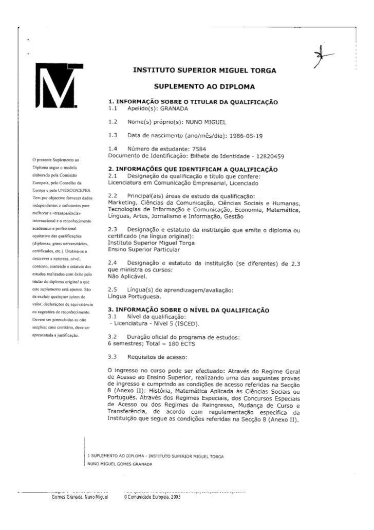 Curriculum Nuno Granada