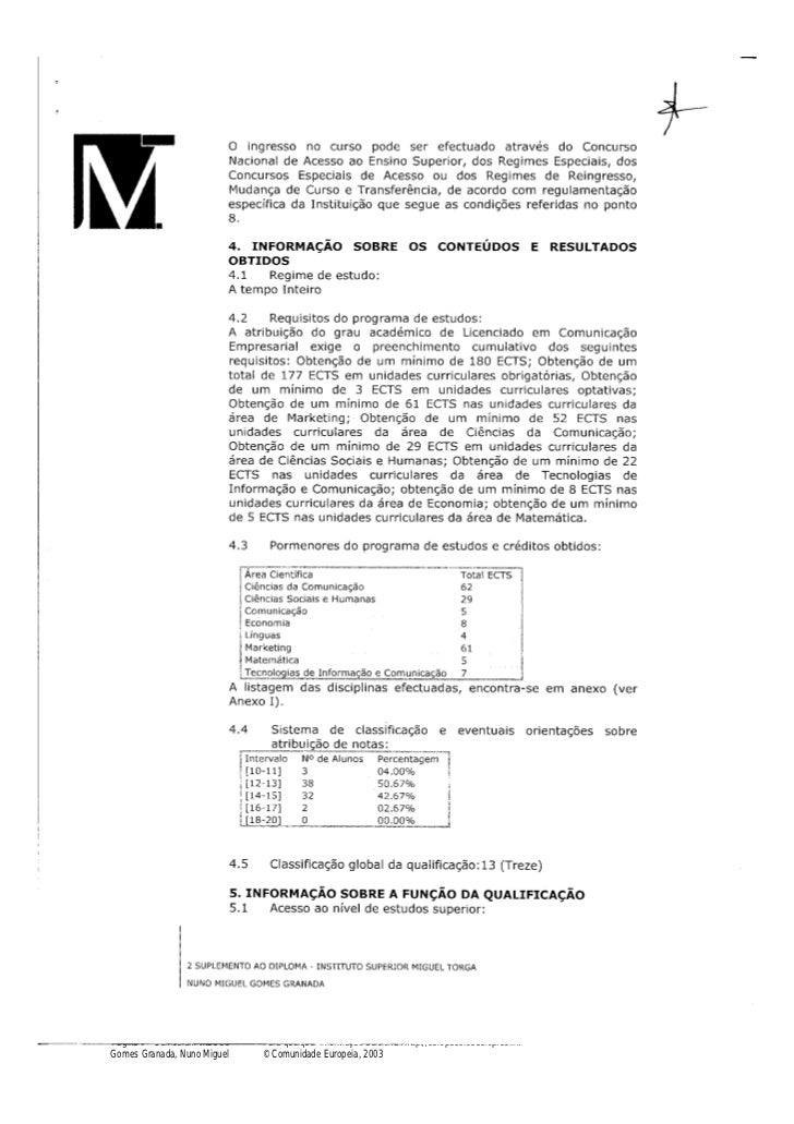 Curriculum Nuno Granada