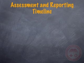Assessment and Reporting
        Timeline
 