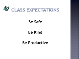 Be Safe 
Be Kind 
Be Productive 
 