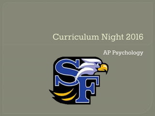 Curriculum Night 2016
AP Psychology
 