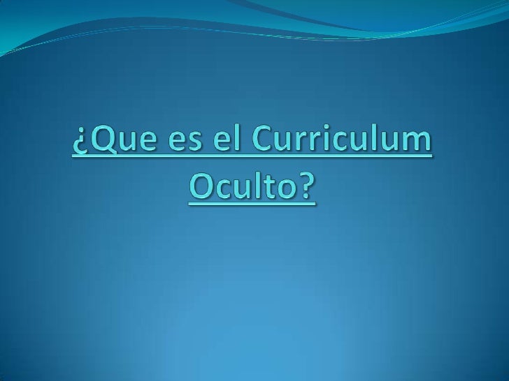 Curriculum oculto