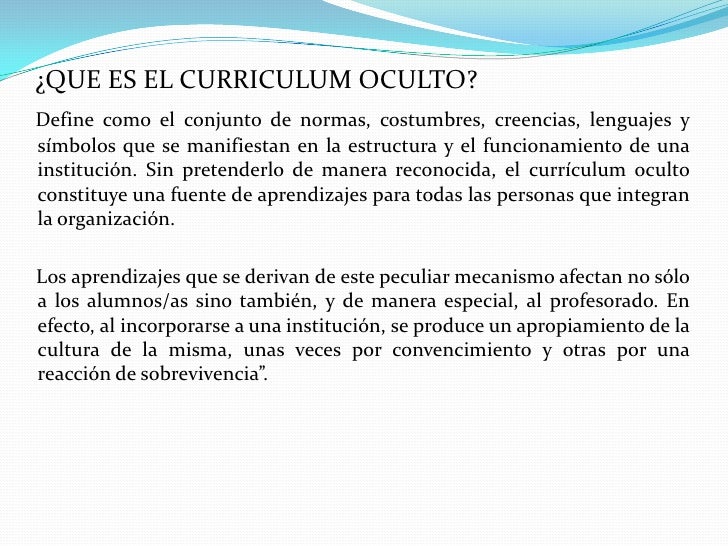 Curriculum oculto