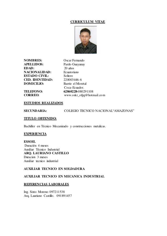 curriculum formatos de curriculum vitae